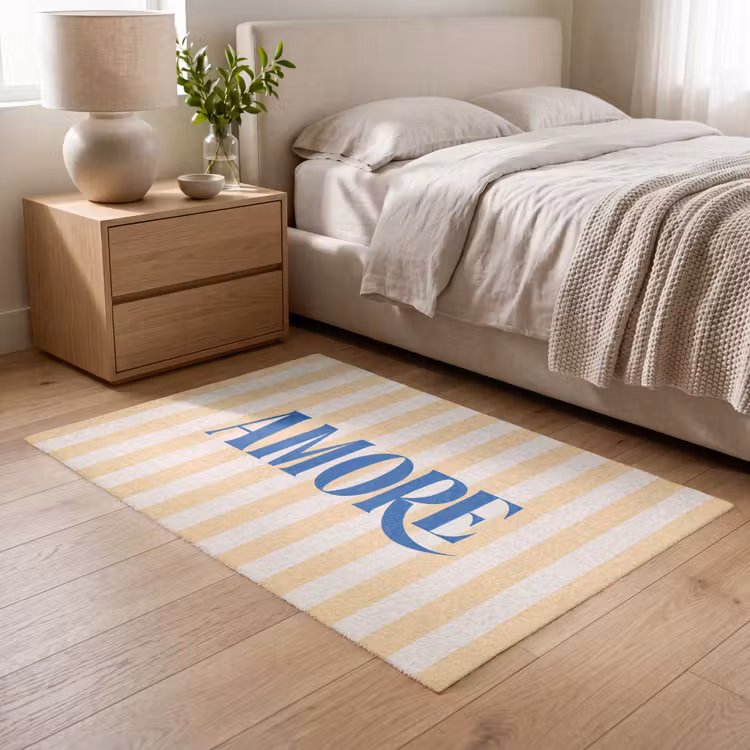 Vloerkleed - Blauw - Geel - Strepen - Amore — 5
