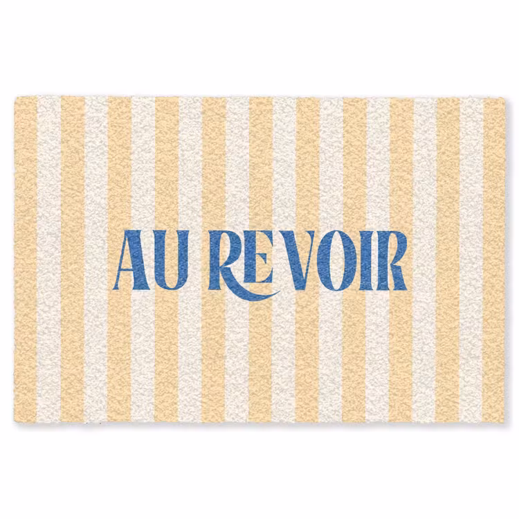 Vloerkleed - Blauw - Geel - Strepen - Au revoir — 1