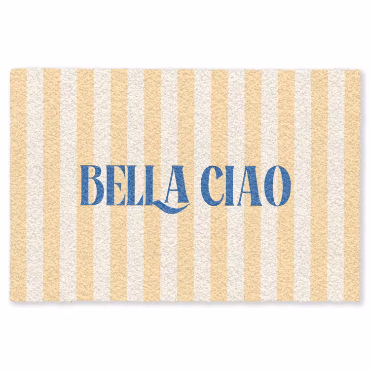 Vloerkleed - Blauw - Geel - Strepen - Bella Ciao — 1