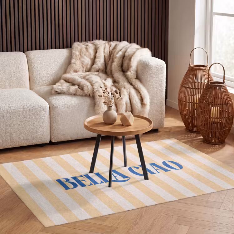 Vloerkleed - Blauw - Geel - Strepen - Bella Ciao — 3