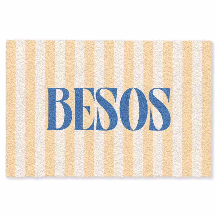 Vloerkleed - Blauw - Geel - Strepen - Besos — 1