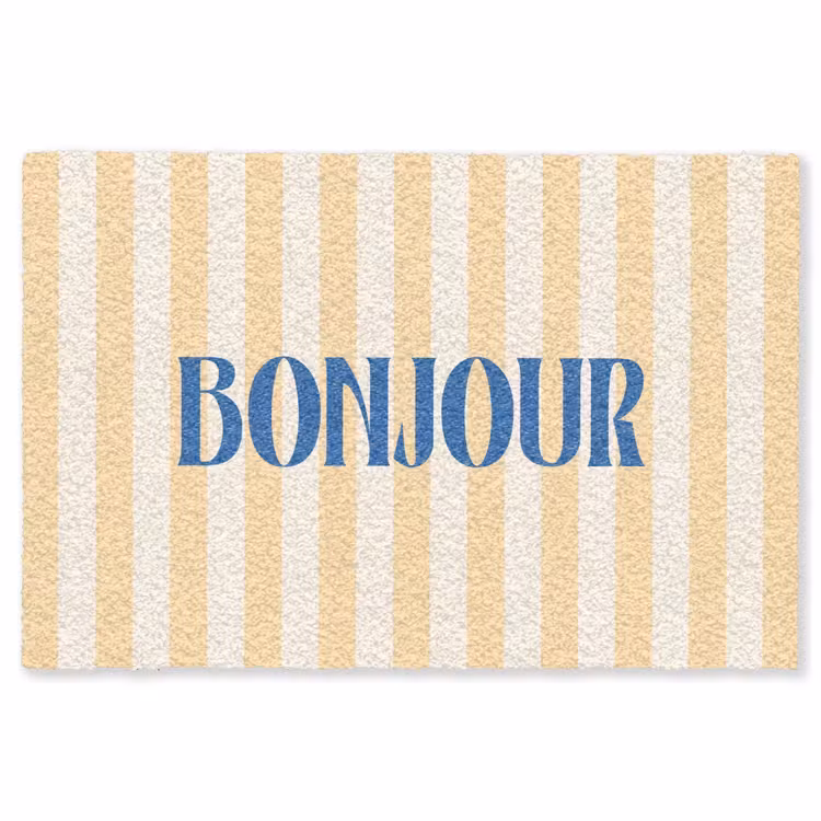 Vloerkleed - Blauw - Geel - Strepen - Bonjour — 1