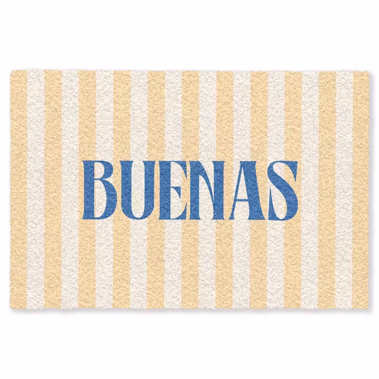 Vloerkleed - Blauw - Geel - Strepen - Buenas — 1