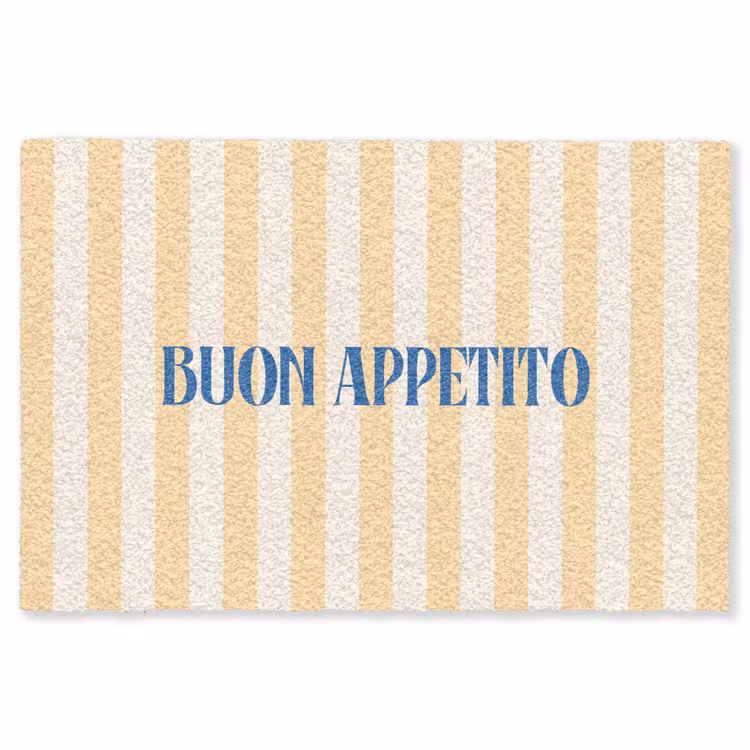Vloerkleed - Blauw - Geel - Strepen - Buon Appetito — 1