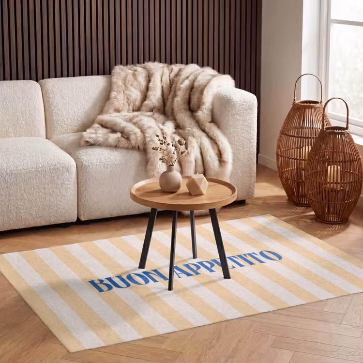 Vloerkleed - Blauw - Geel - Strepen - Buon Appetito — 3