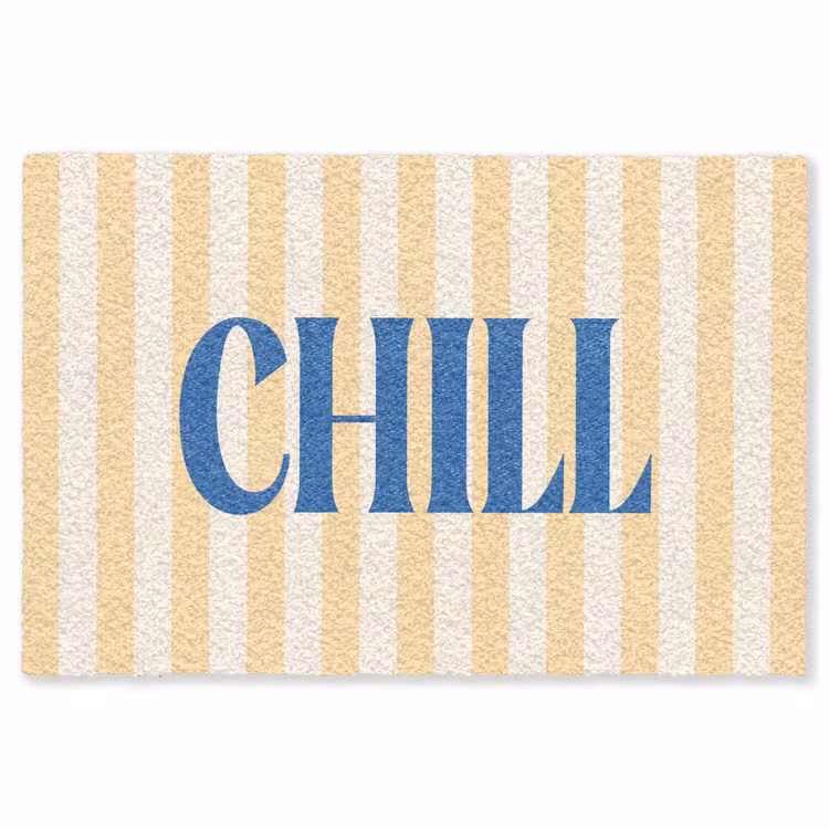Vloerkleed - Blauw - Geel - Strepen - Chill — 1
