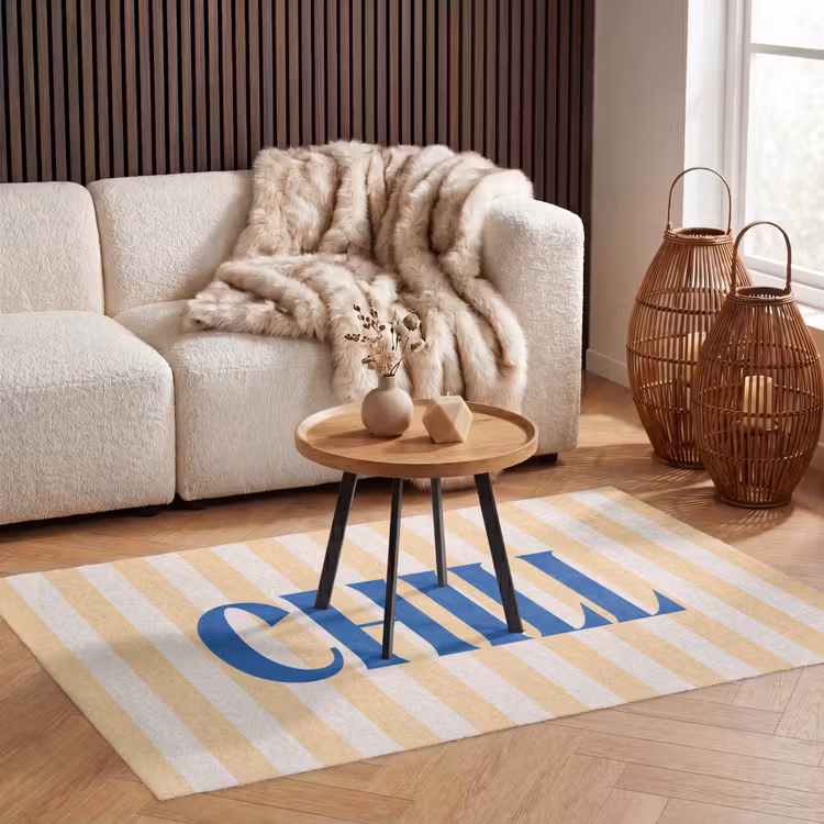 Vloerkleed - Blauw - Geel - Strepen - Chill — 3