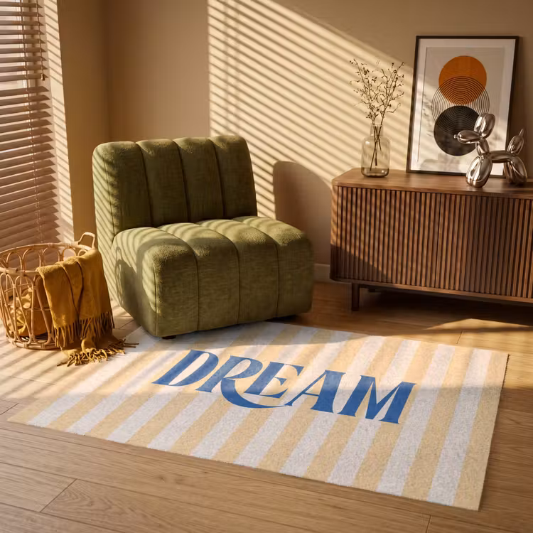 Vloerkleed - Blauw - Geel - Strepen - Dream — 2