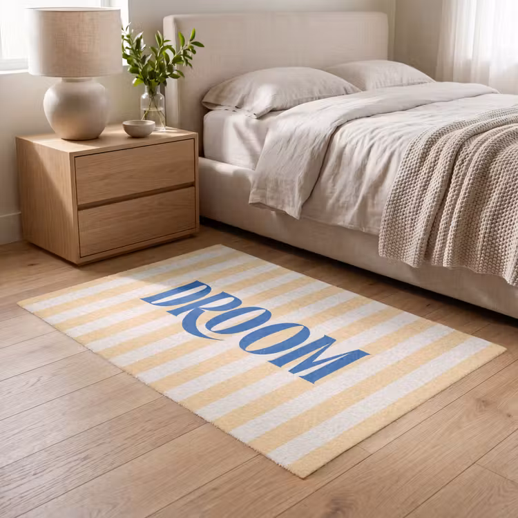 Vloerkleed - Blauw - Geel - Strepen - Droom — 5