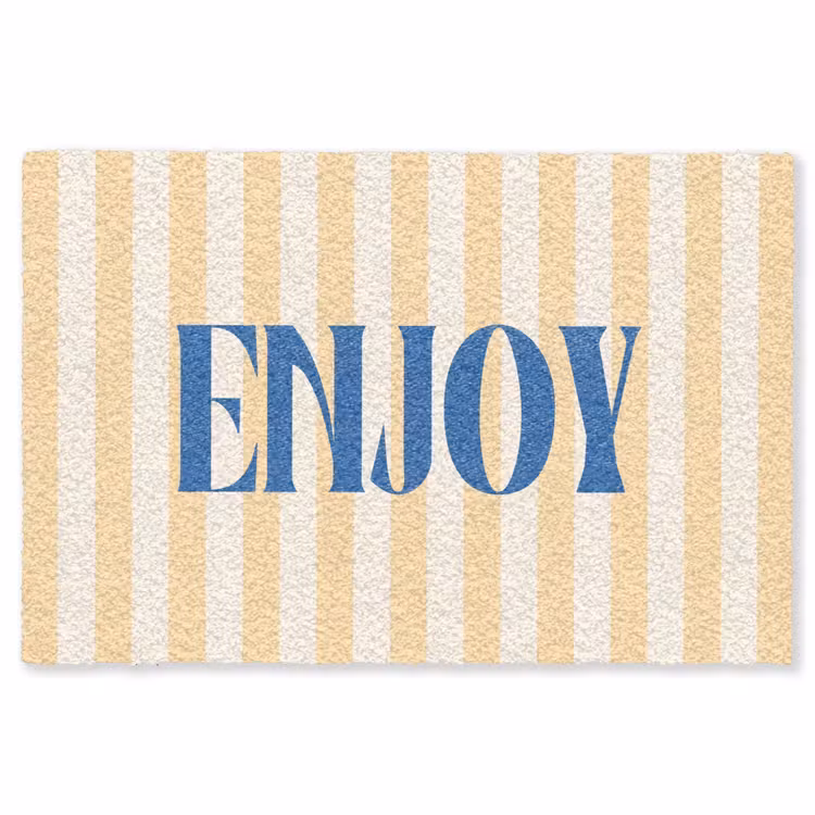 Vloerkleed - Blauw - Geel - Strepen - Enjoy — 1