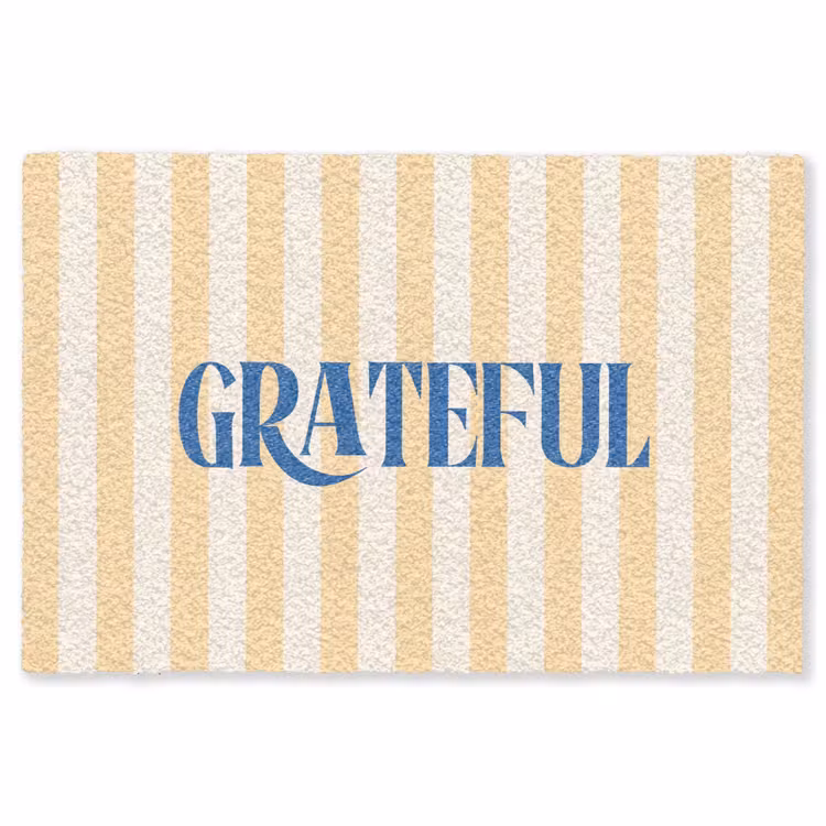 Vloerkleed - Blauw - Geel - Strepen - Grateful — 1