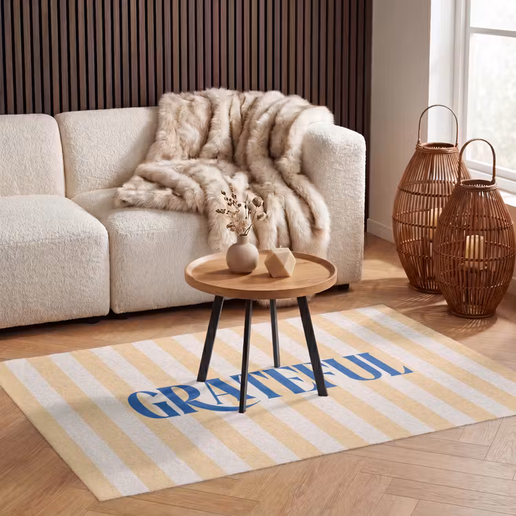 Vloerkleed - Blauw - Geel - Strepen - Grateful — 3