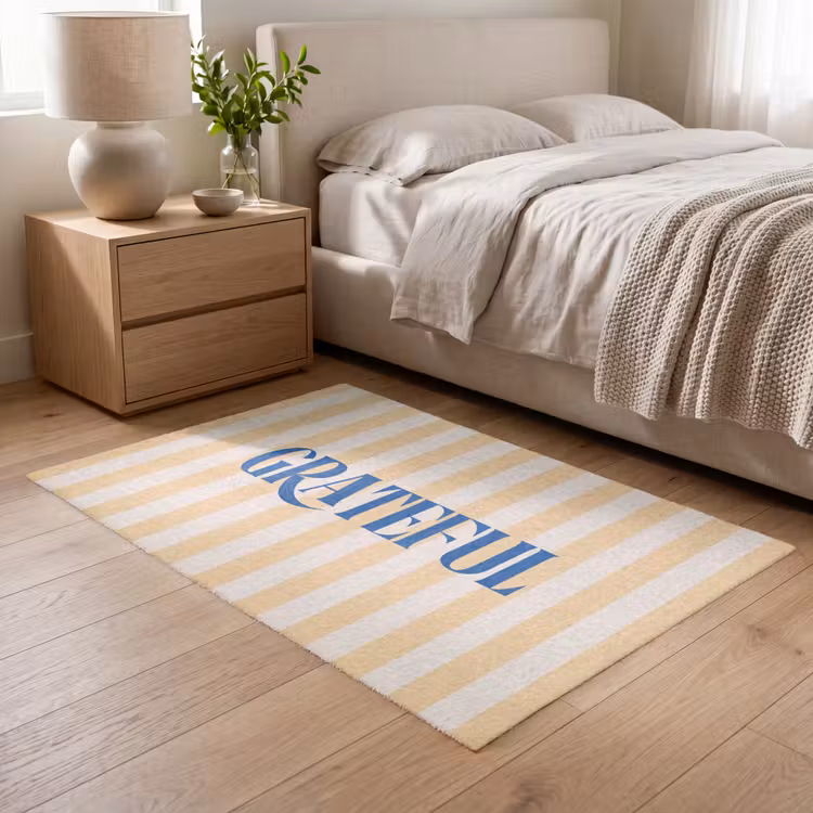 Vloerkleed - Blauw - Geel - Strepen - Grateful — 5
