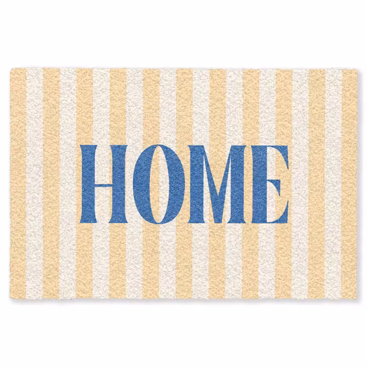 Vloerkleed - Blauw - Geel - Strepen - Home — 1