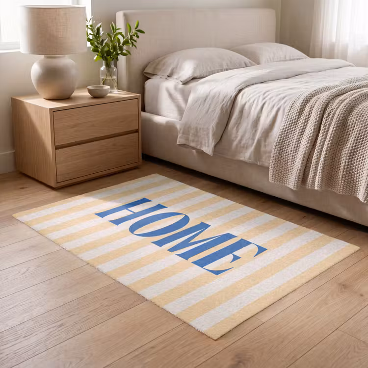 Vloerkleed - Blauw - Geel - Strepen - Home — 5