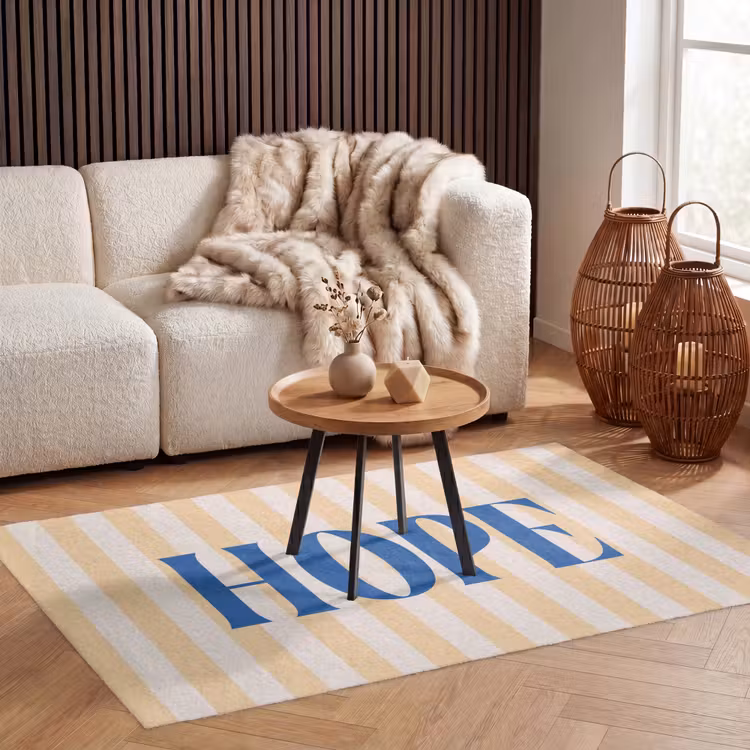 Vloerkleed - Blauw - Geel - Strepen - Hope — 3