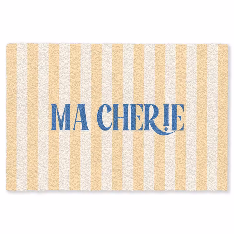 Vloerkleed - Blauw - Geel - Strepen - Ma Cherie — 1