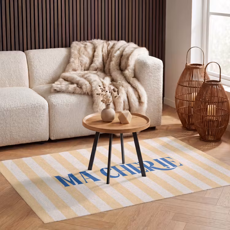 Vloerkleed - Blauw - Geel - Strepen - Ma Cherie — 3