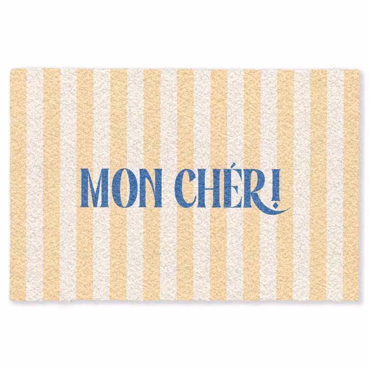 Vloerkleed - Blauw - Geel - Strepen - Mon Chéri — 1
