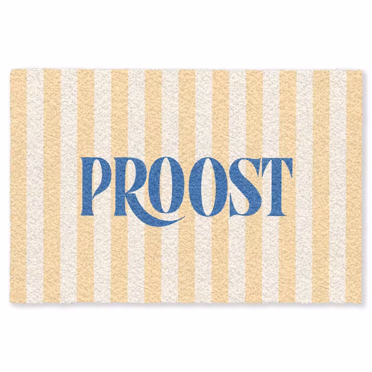Vloerkleed - Blauw - Geel - Strepen - Proost — 1