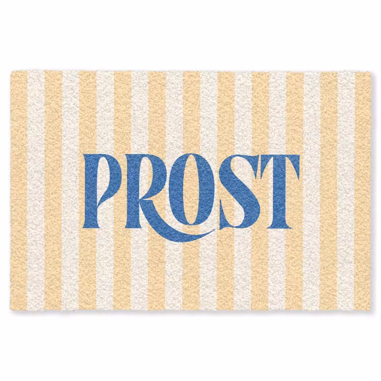 Vloerkleed - Blauw - Geel - Strepen - Prost — 1