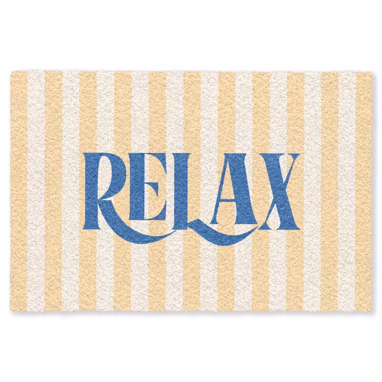 Vloerkleed - Blauw - Geel - Strepen - Relax — 1