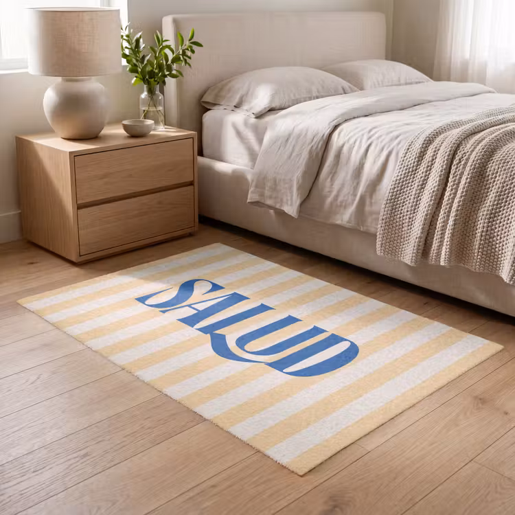 Vloerkleed - Blauw - Geel - Strepen - Salud — 5