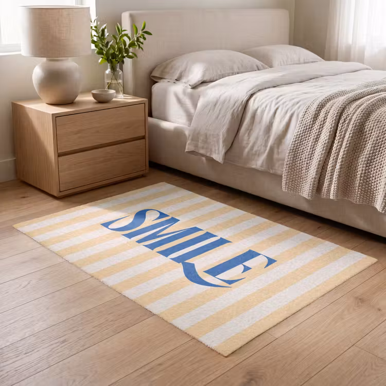 Vloerkleed - Blauw - Geel - Strepen - Smile — 5