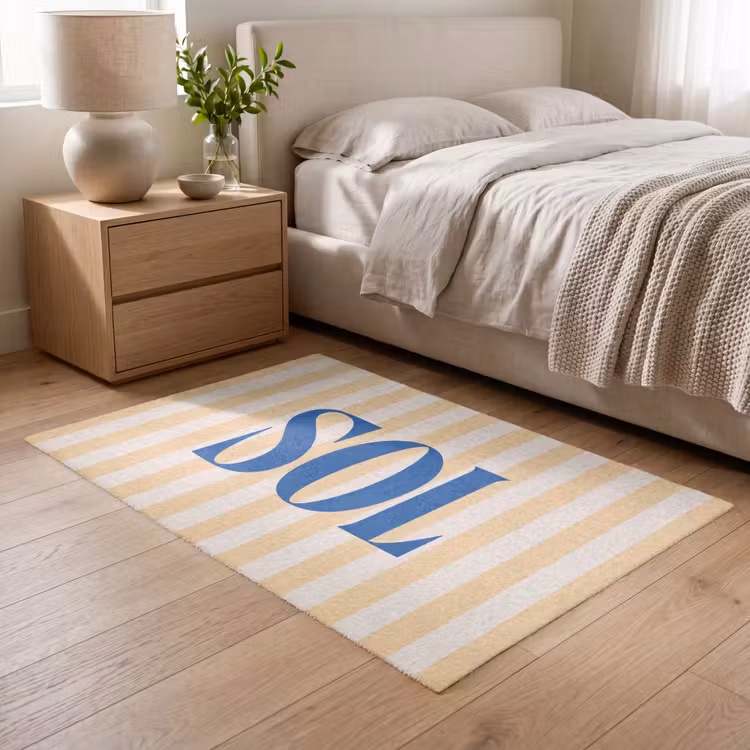 Vloerkleed - Blauw - Geel - Strepen - Sol — 5