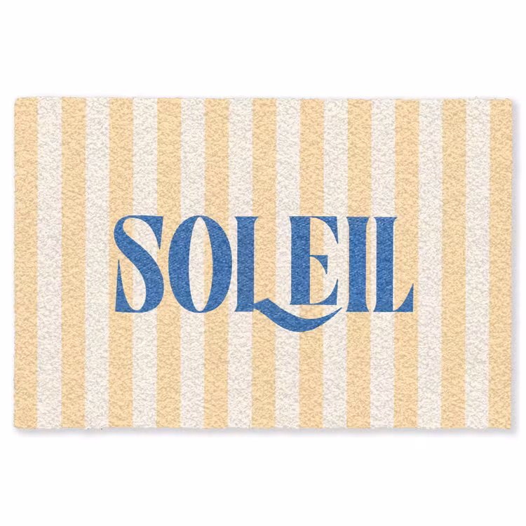Vloerkleed - Blauw - Geel - Strepen - Soleil — 1