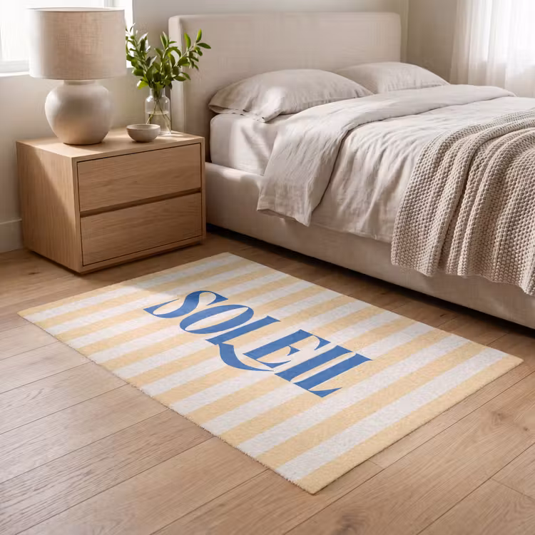 Vloerkleed - Blauw - Geel - Strepen - Soleil — 5