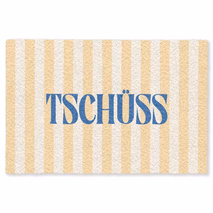 Vloerkleed - Blauw - Geel - Strepen - Tschüss — 1