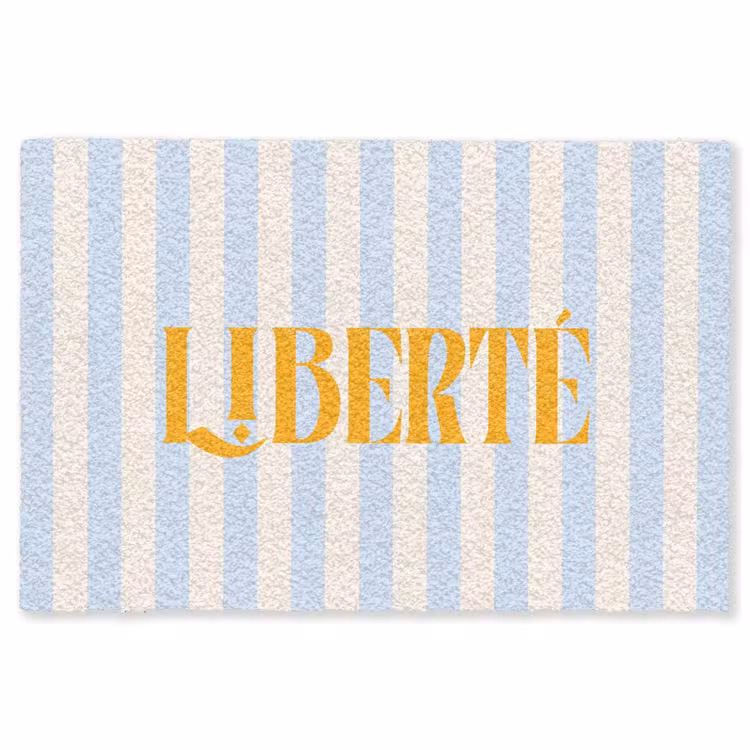 Vloerkleed - Oranje - Blauw - Strepen - Liberté — 1