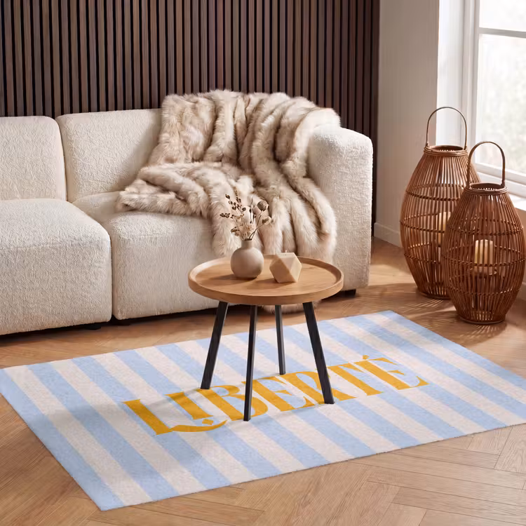 Vloerkleed - Oranje - Blauw - Strepen - Liberté — 3