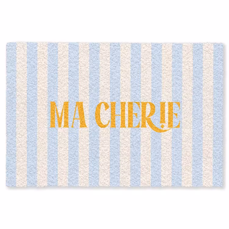 Vloerkleed - Oranje - Blauw - Strepen - Ma cherie — 1