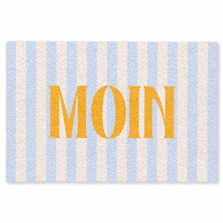 Vloerkleed - Oranje - Blauw - Strepen - Moin — 1