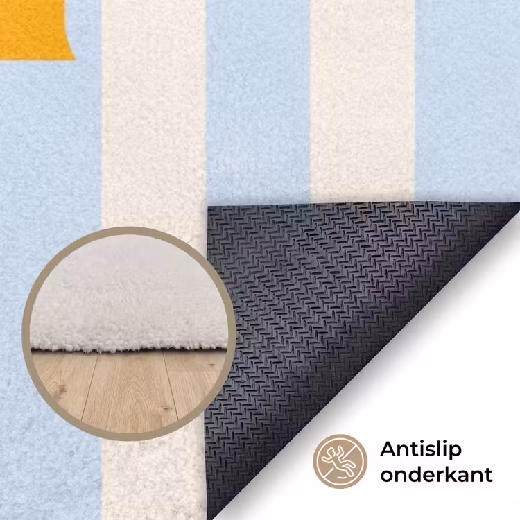 Vloerkleed - Oranje - Blauw - Strepen - Moin — 4