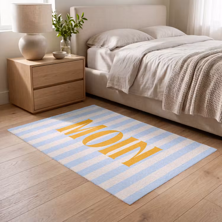 Vloerkleed - Oranje - Blauw - Strepen - Moin — 5