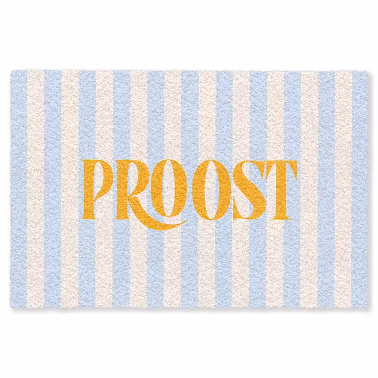 Vloerkleed - Oranje - Blauw - Strepen - Proost — 1