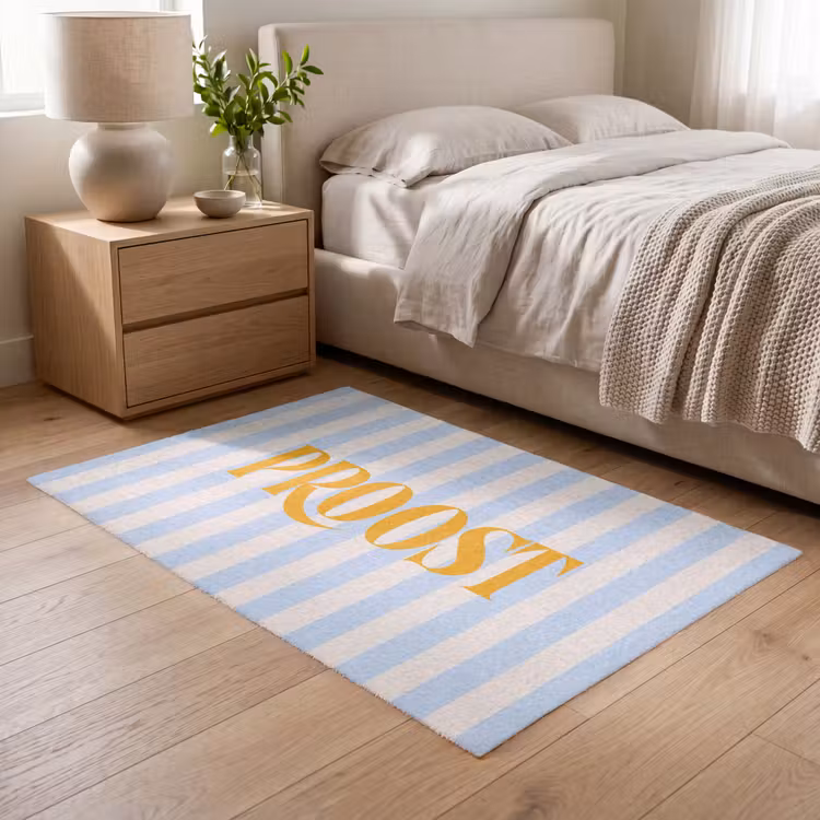 Vloerkleed - Oranje - Blauw - Strepen - Proost — 5