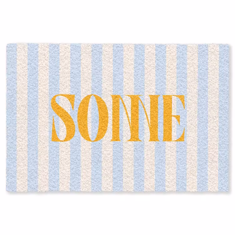 Vloerkleed - Oranje - Blauw - Strepen - Sonne — 1