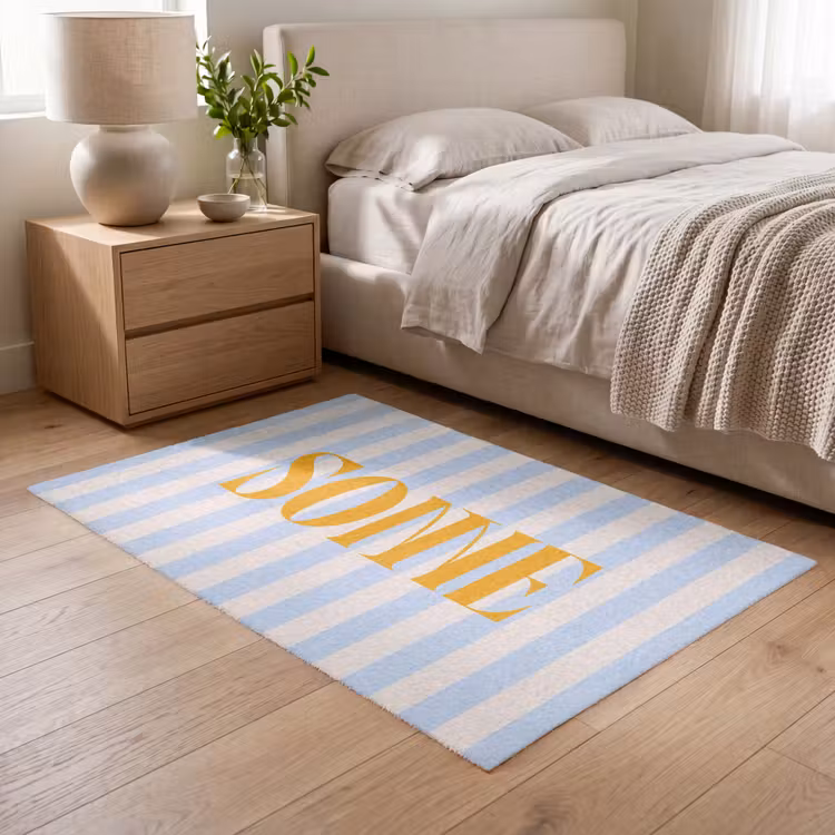 Vloerkleed - Oranje - Blauw - Strepen - Sonne — 5