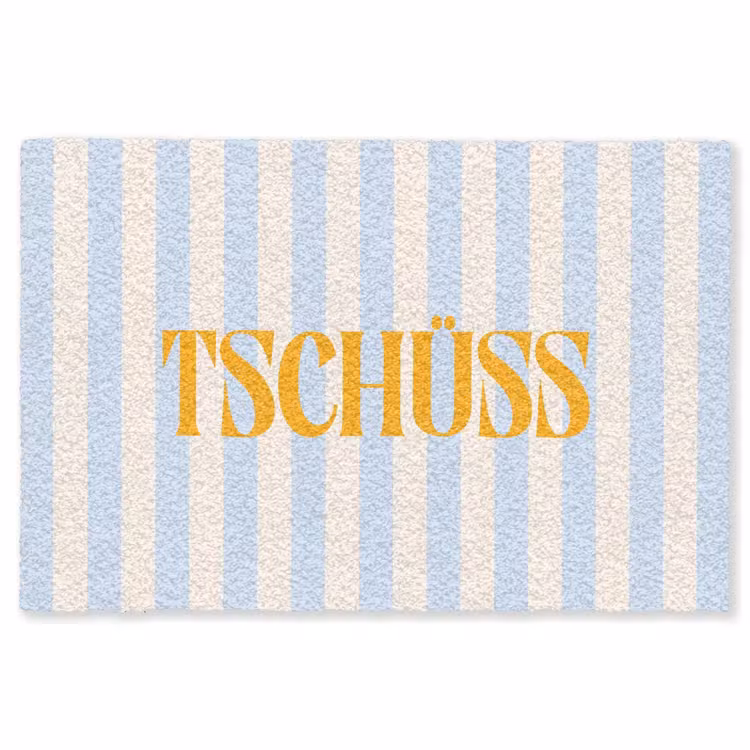 Vloerkleed - Oranje - Blauw - Strepen - Tschüss — 1