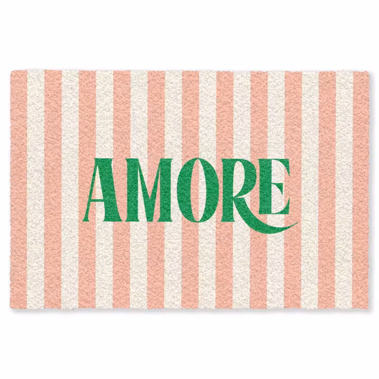 Vloerkleed - Zachtroze - Groen- Strepen - Amore — 1