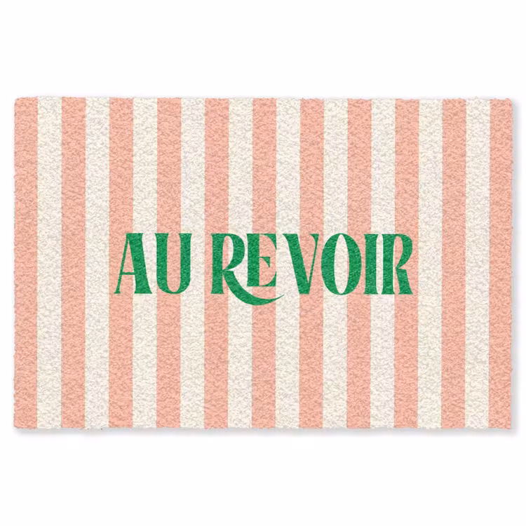 Vloerkleed - Zachtroze - Groen- Strepen - Au Revoir — 1