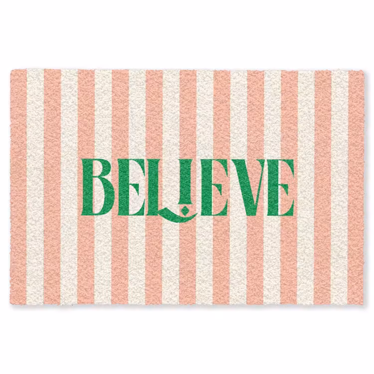 Vloerkleed - Zachtroze - Groen- Strepen - Believe — 1