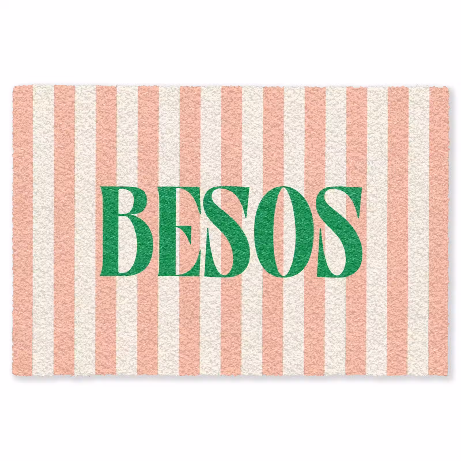 Vloerkleed - Zachtroze - Groen- Strepen - Besos — 1