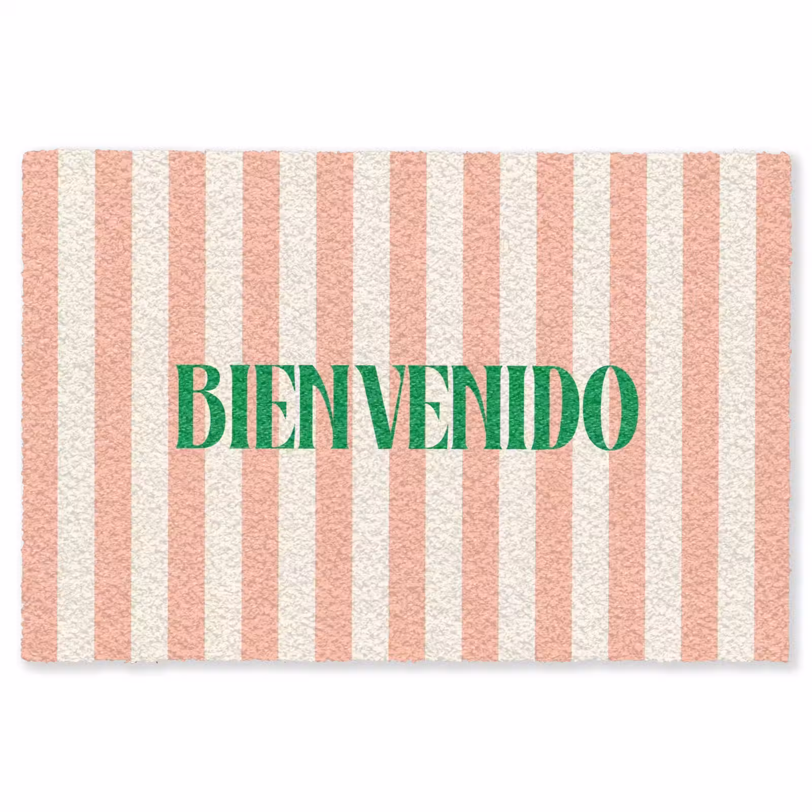 Vloerkleed - Zachtroze - Groen- Strepen - Bienvenido — 1