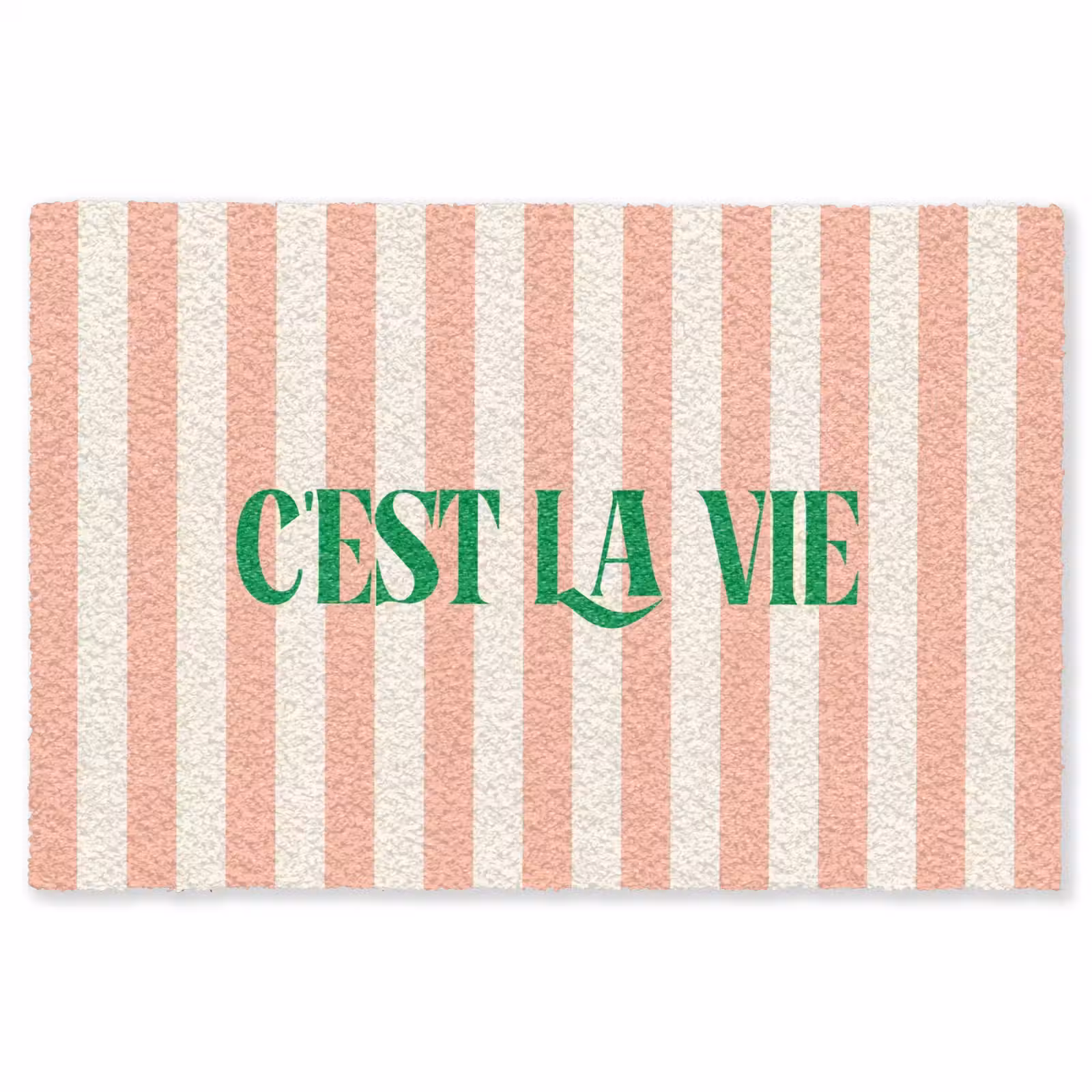 Vloerkleed - Zachtroze - Groen - Strepen - C'est La Vie — 1
