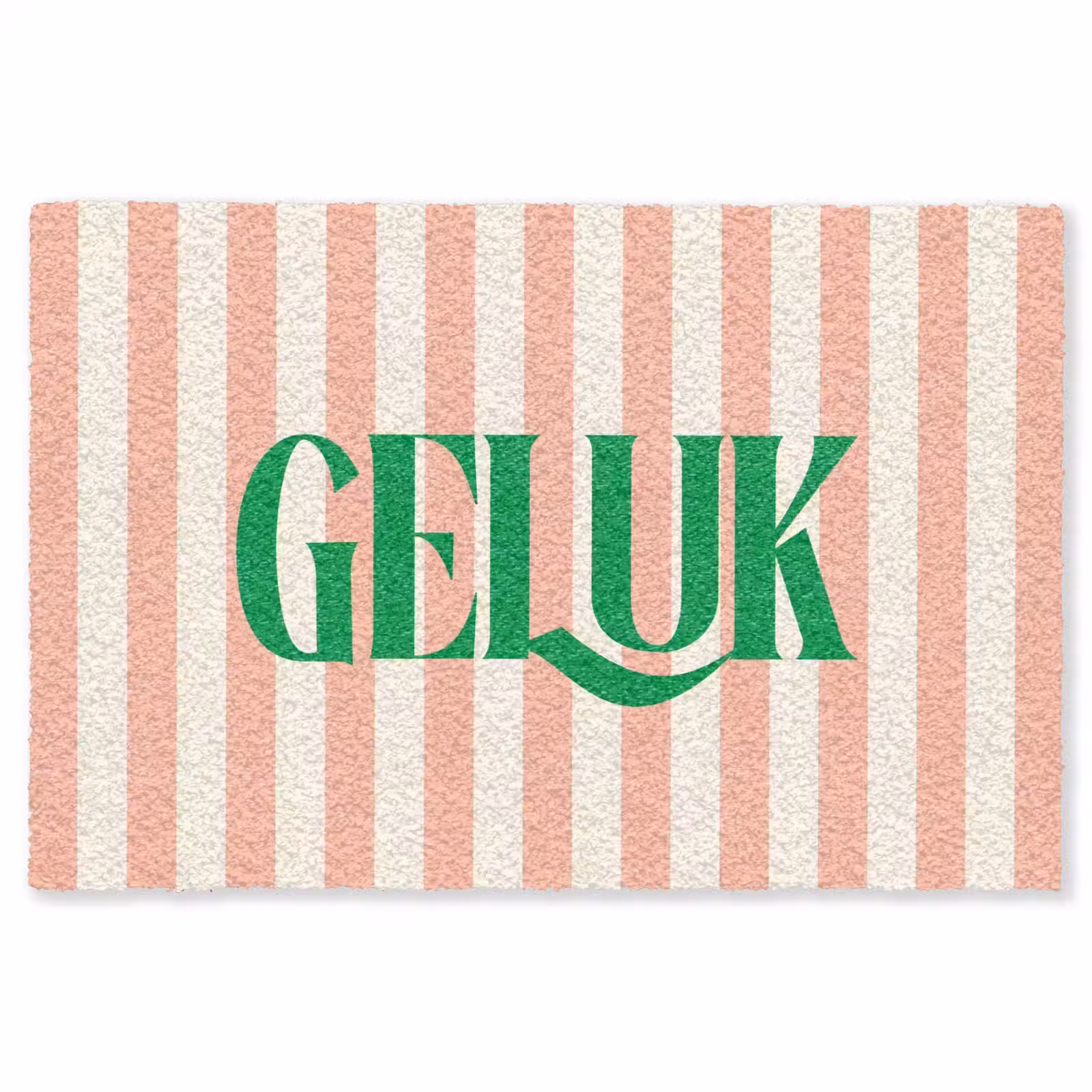 Vloerkleed - Zachtroze - Groen - Strepen - Geluk — 1
